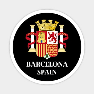 Barcelona Spain. White text. Gift Ideas For The Spanish Travel Enthusiast. Magnet